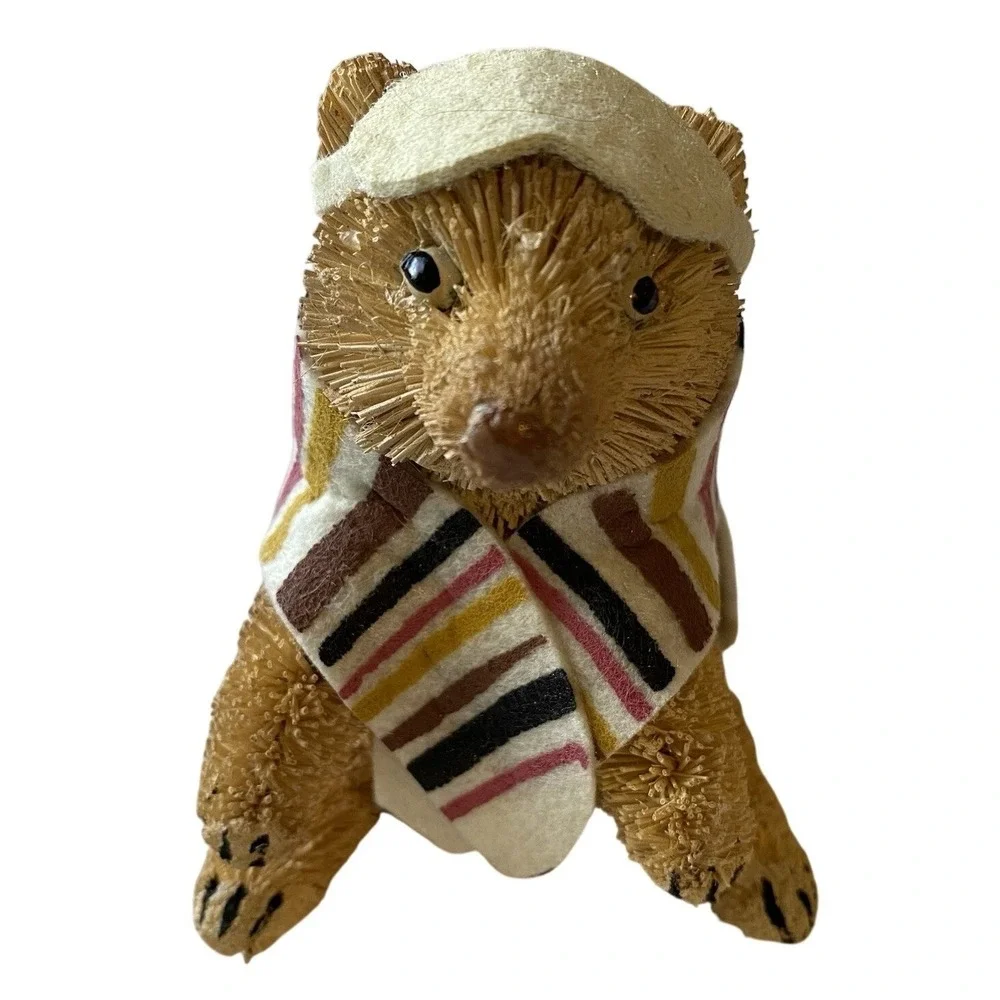 West Elm Bottle Brush Brown Bear Christmas Ornament Brand‎ New